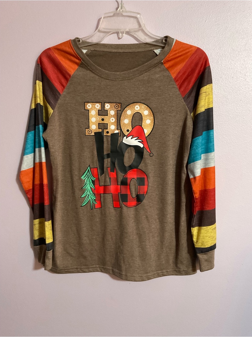 HO,HO,HO LONG SLEEVE CHRISTMAS TOP